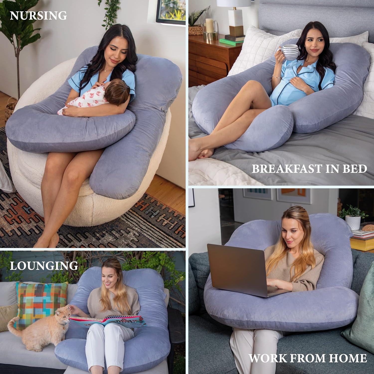 Thumbnail 3 de Maternidream U-Shaped Pregnancy Pillow with Plush Removable, Machine-Washable Cover