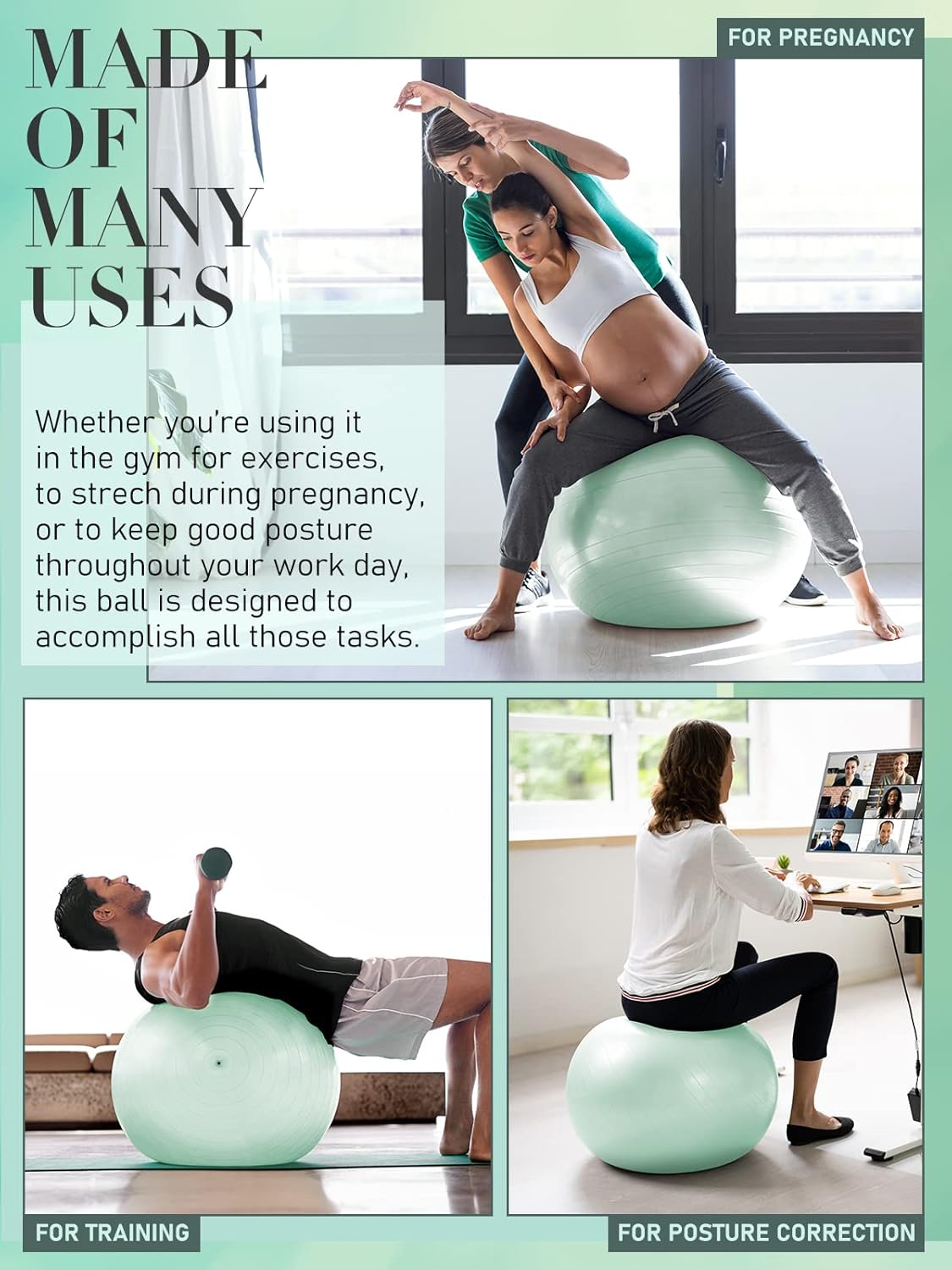 Thumbnail 4 de PhysKcal Gym Ball 55-85cm anti-burst stability