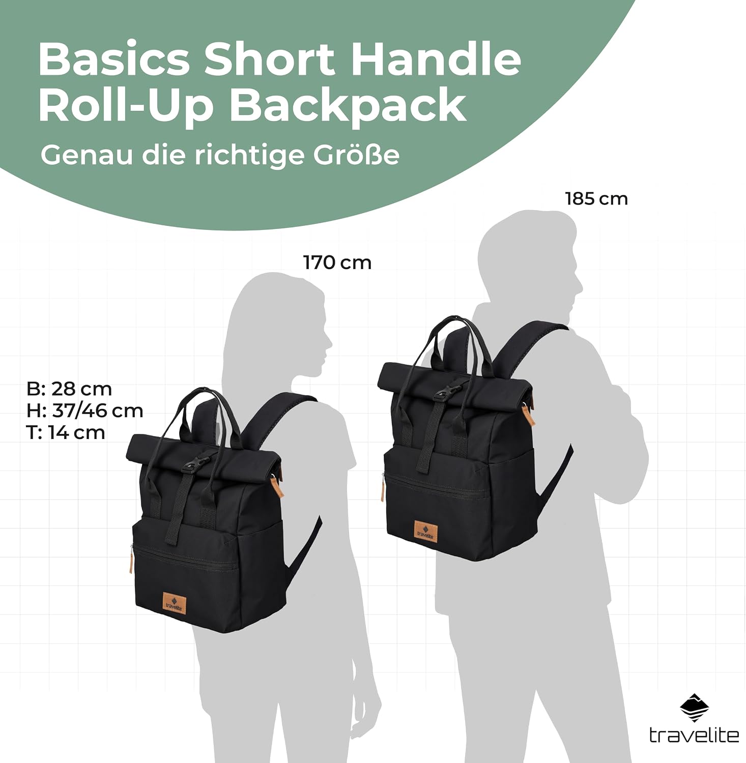 Thumbnail 1 de Travelite Handgepäck Rucksack – Laptop-Rucksack 14 Zoll, Rolltop Basics