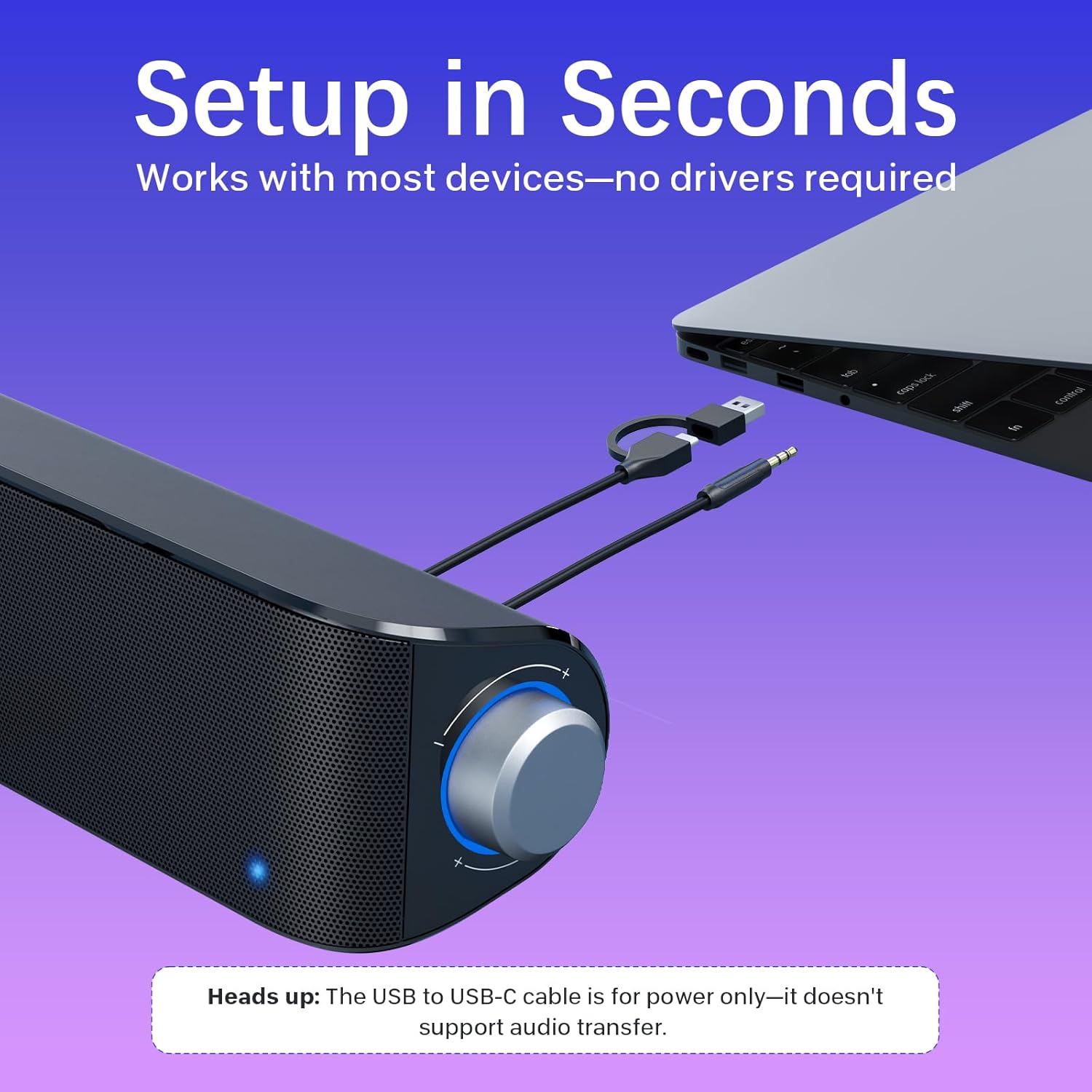 Thumbnail 5 de Nylavee Computer Speakers: Hi-Fi Stereo Sound Bar with Bluetooth, USB Power, and Built-in Mic