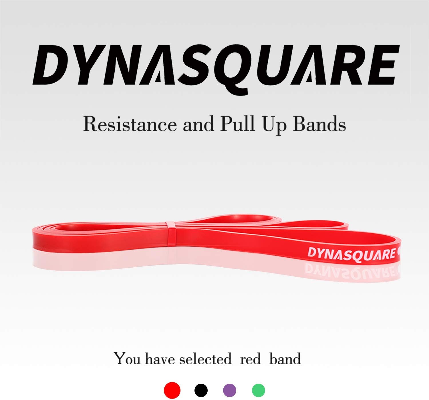 Detalle 2 de DYNASQUARE Red Resistance Band, 10–35 lb, 41-Inch Rubber Pull-Up Band