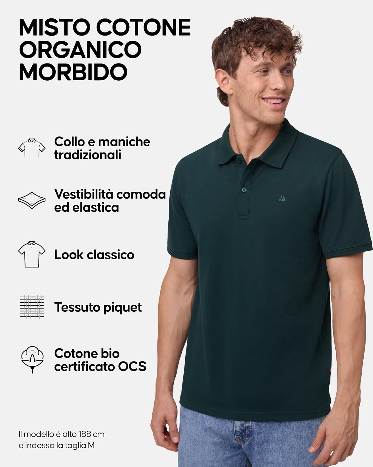 Detalle de DANISH ENDURANCE Maglietta Polo Uomo Cotone 60%
