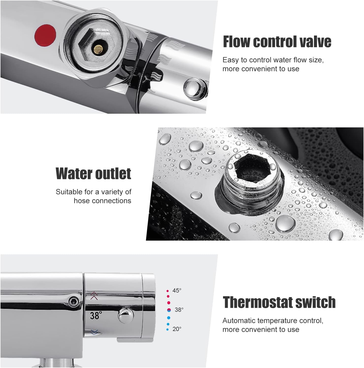 Thumbnail 4 de Thermostatic Shower Mixer Bar 1 valve