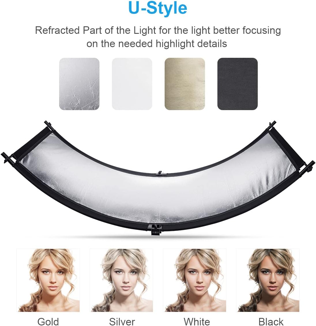 Thumbnail 1 de Fomito Clamshell Light Reflector 70x25.6 inch / 178x65 cm with 4 Colour Options