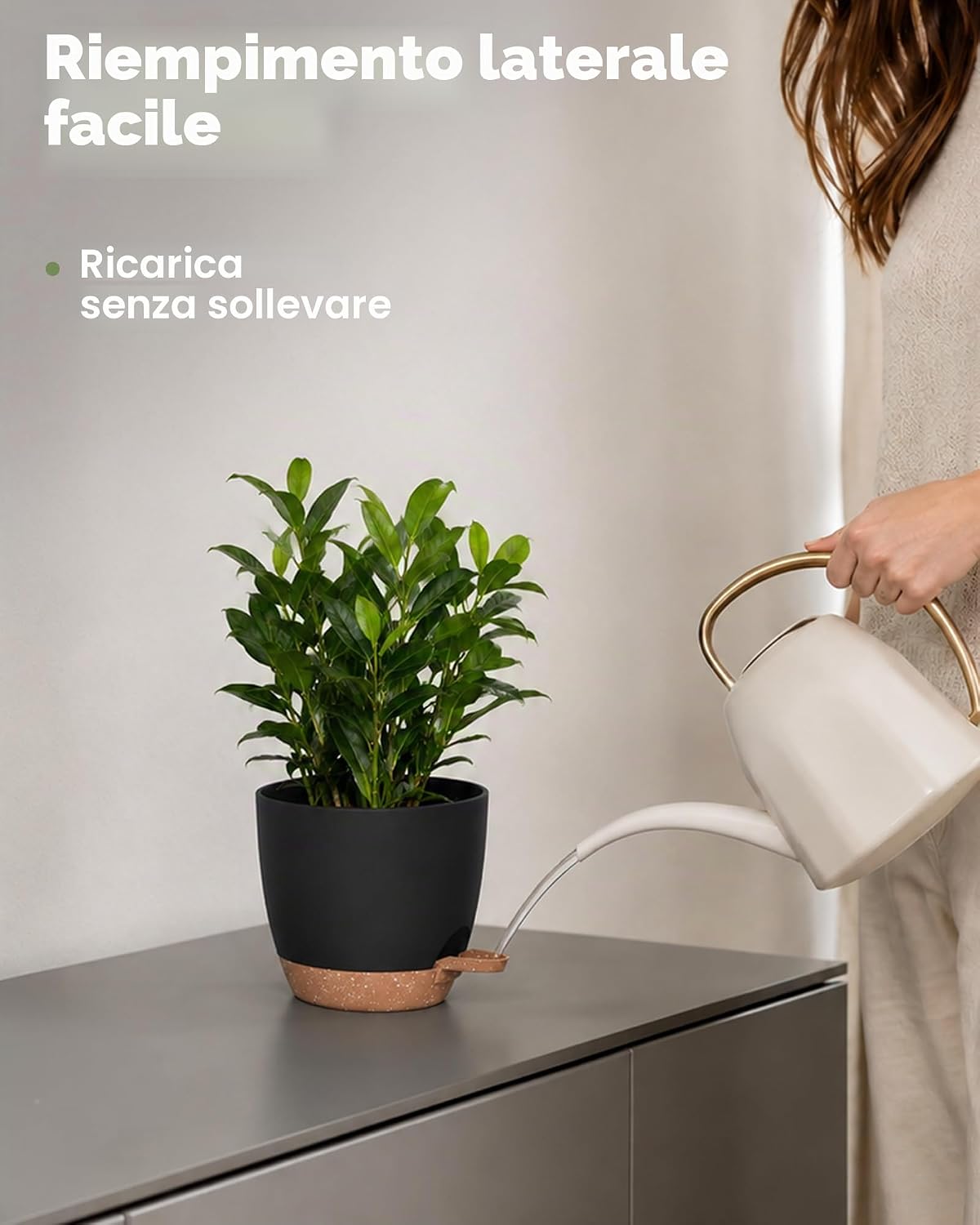 Thumbnail 5 de Bamworld Vaso per Piante da Interno con drenaggio – Set 6 Autoirrigante (12,7–20,3 cm) in Plastica di Qualità