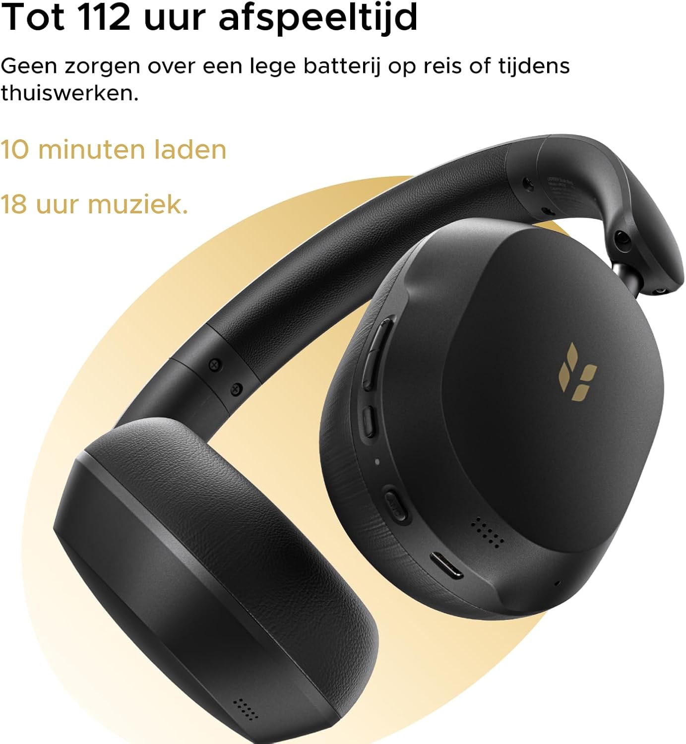 Detalle 2 de UGREEN HiTune Max5c over-earkoptelefoon met hybride ANC, LDAC en 112 uur accuduur