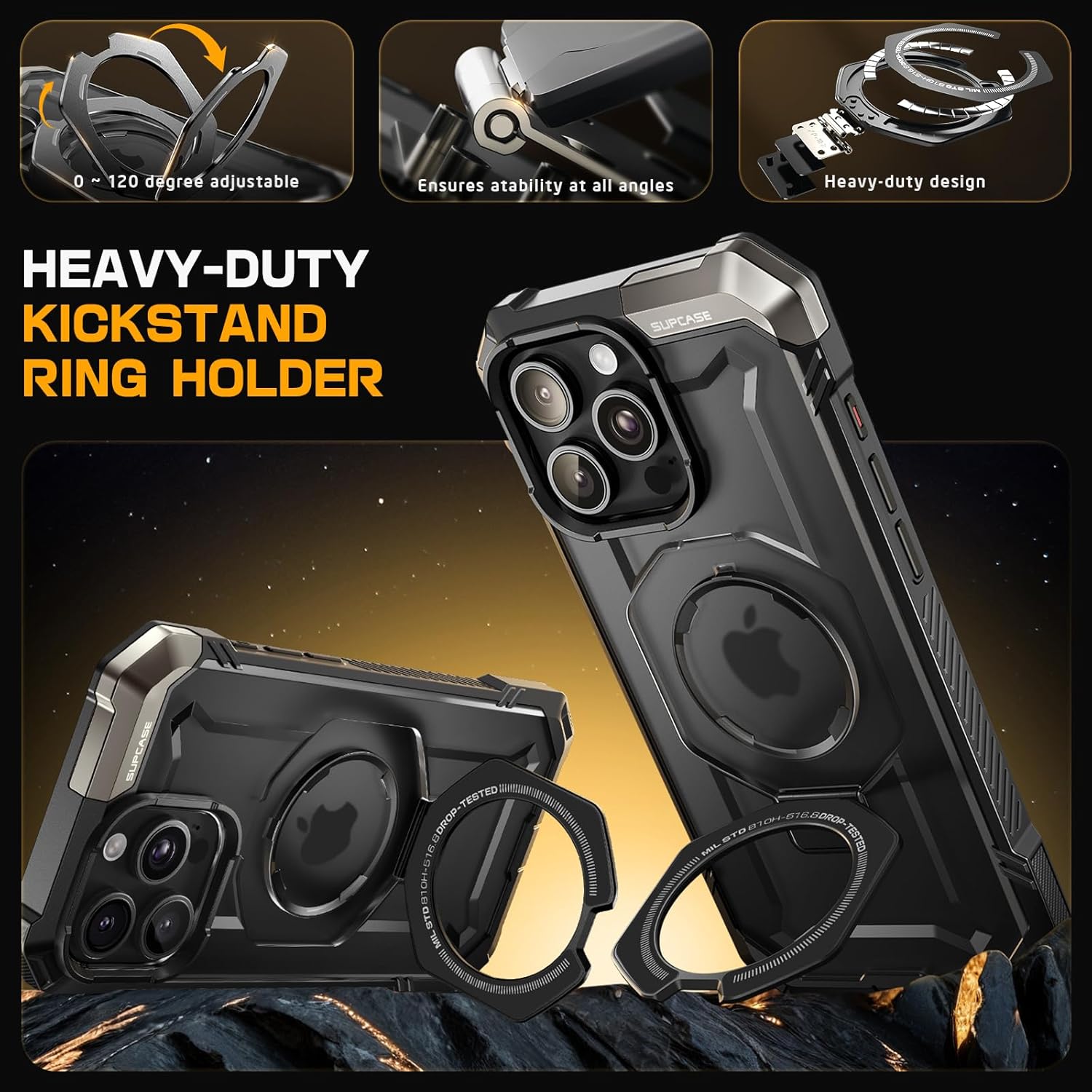 Detalle 1 de SUPCASE iPhone 16 Pro Max case 15FT drop