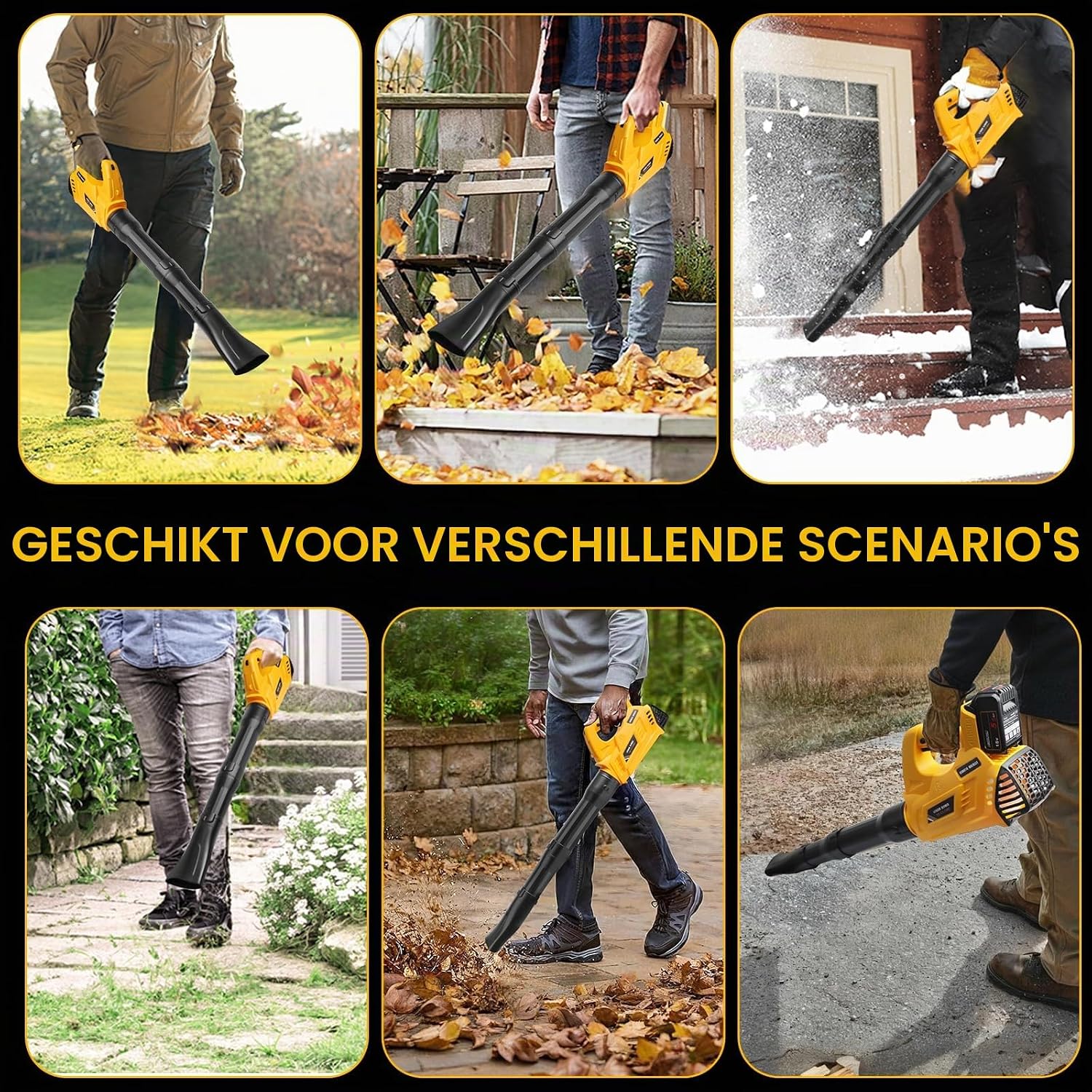 Thumbnail 3 de Powarobor YD-CYJ1802 accu-bladblazer voor DeWalt 18 V, 6 snelheden