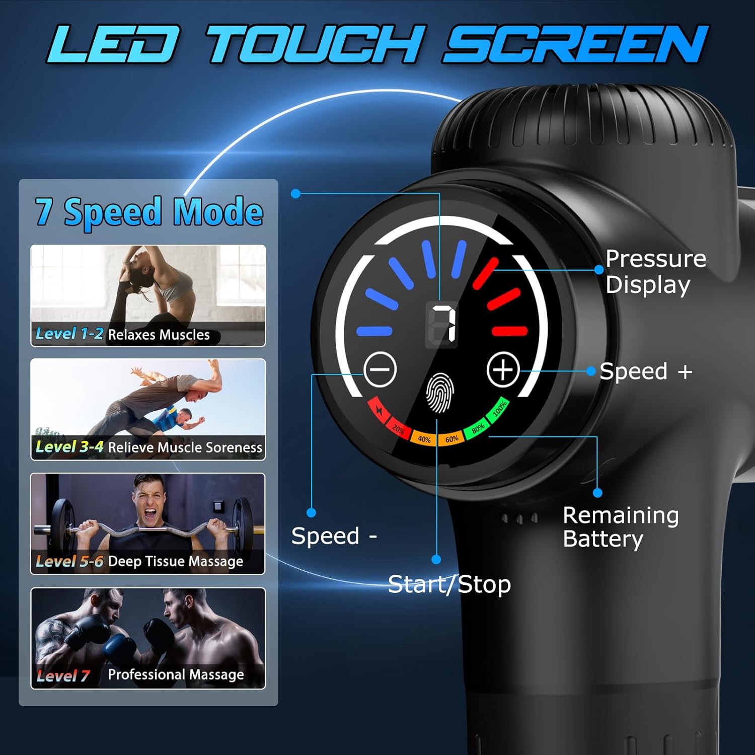 Thumbnail 1 de TOLOCO Massage Gun percussion massager 10 heads 💆