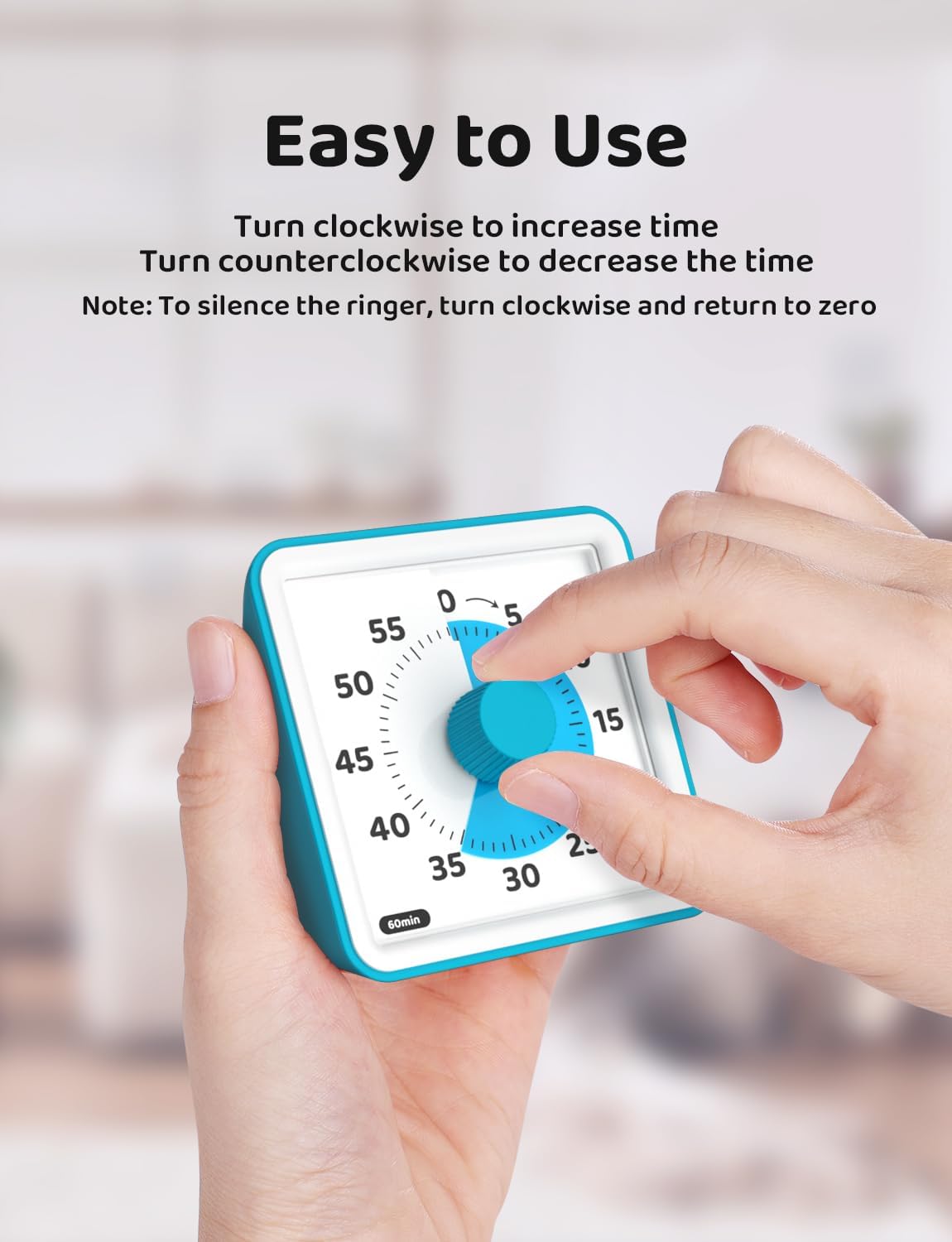 Thumbnail 1 de LIORQUE Visual Timer for Kids (60 Minute) – classroom countdown timer with silent operation
