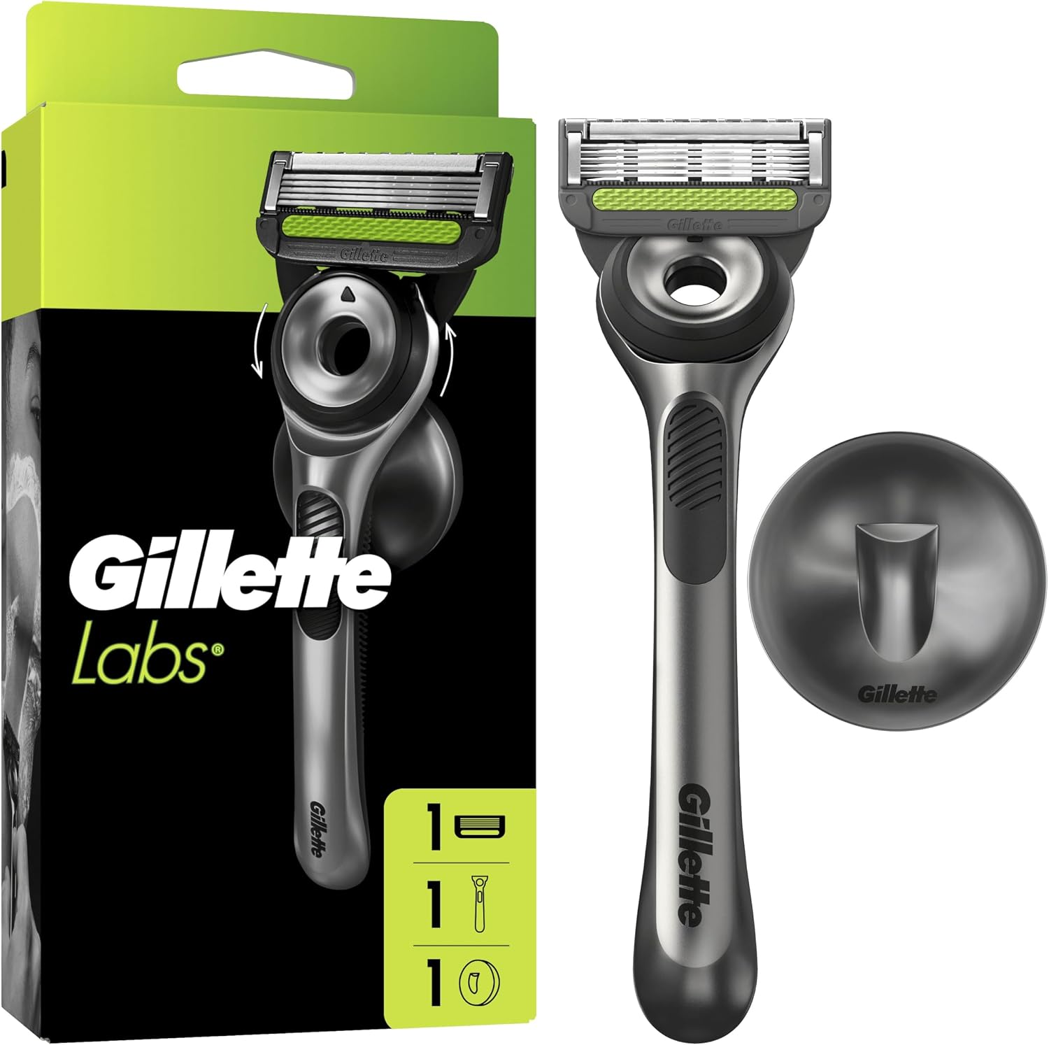 Detalle de Gillette Labs rasoir pour homme avec barre exfoliante, manche réutilisable et cartouche de recharge