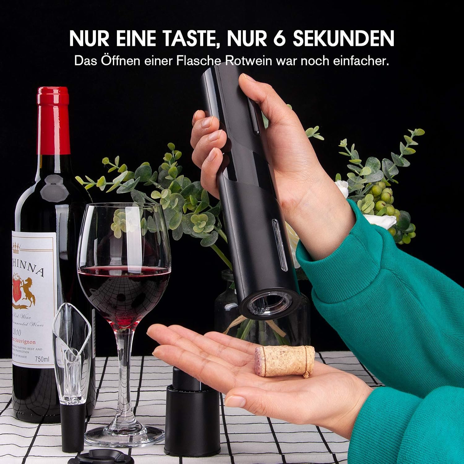 Detalle 2 de Mafiti MD700 Sacacorchos Eléctrico Portátil para Vino 🍷