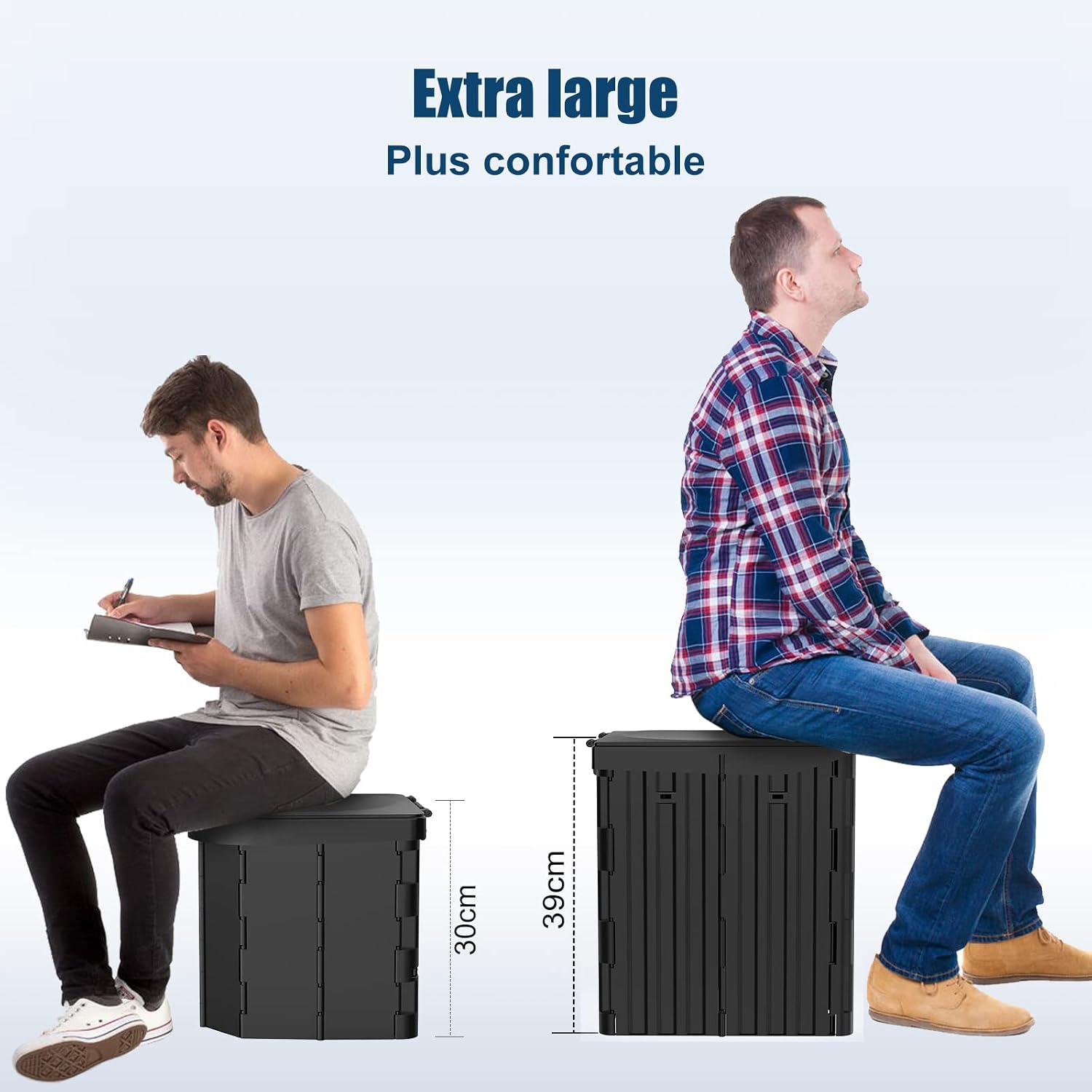 Detalle 2 de WADEO OD0558-P opvouwbaar campingtoilet van ABS met telefoonhouder
