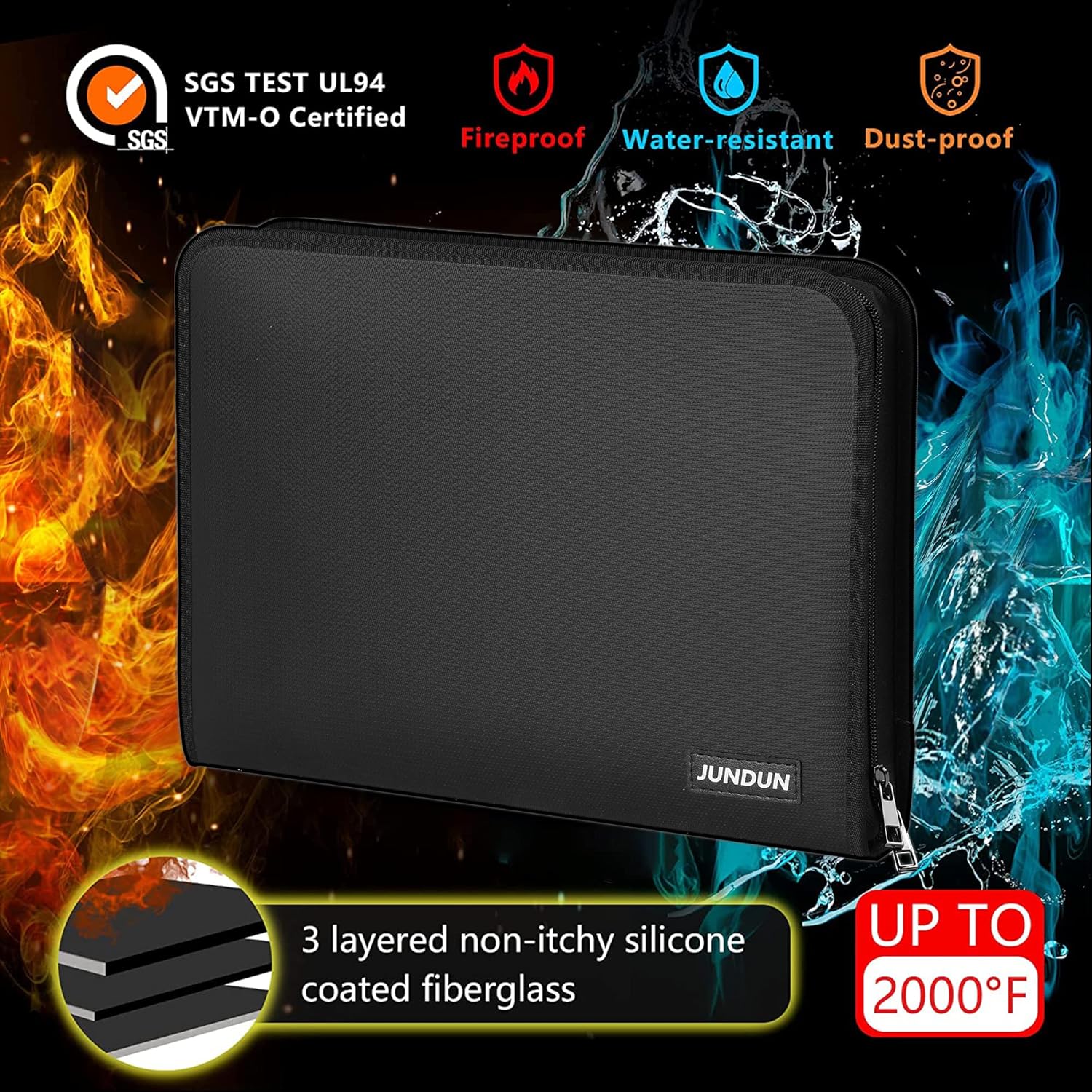 Thumbnail 1 de JUNDUN Fireproof Document Organiser 13-pocket 🔖