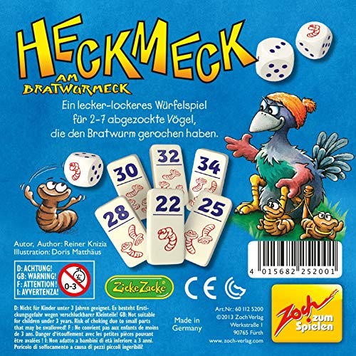 Detalle de Zoch 601125200 – Heckmeck am Bratwurmeck: Turbulentes Würfelspiel im Hühnerambiente