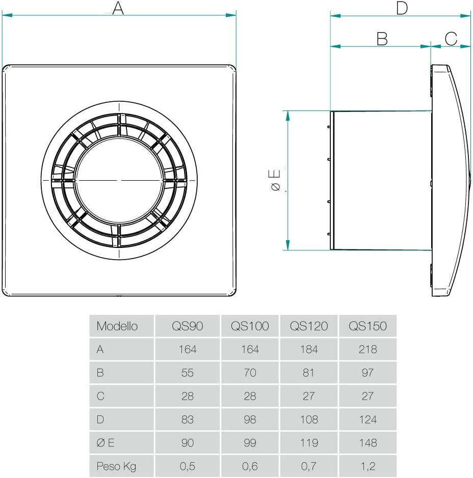 Thumbnail 1 de QS90 d'Aerauliqa – Aspirateur axial 90 mm, 8 W, 60 m3/h