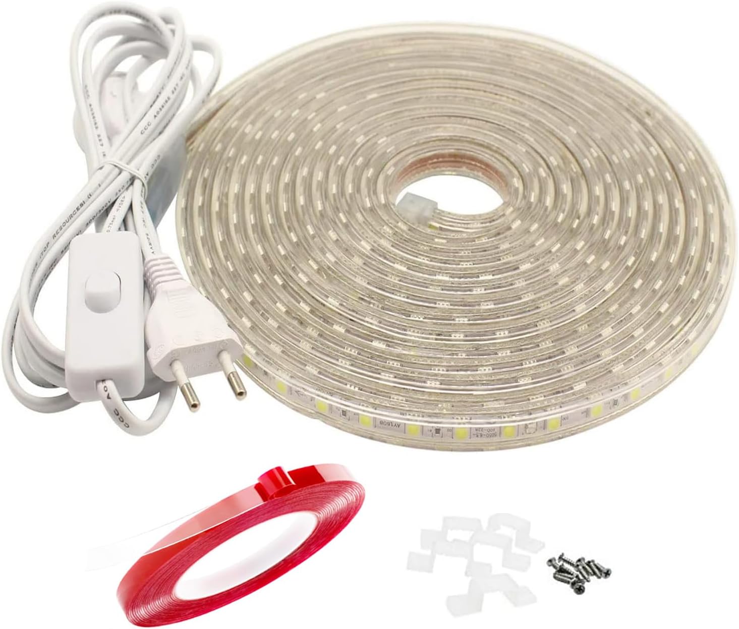 Detalle de LED Band 5050 Lichtleiste 220V 10M IP65 Warmweiß