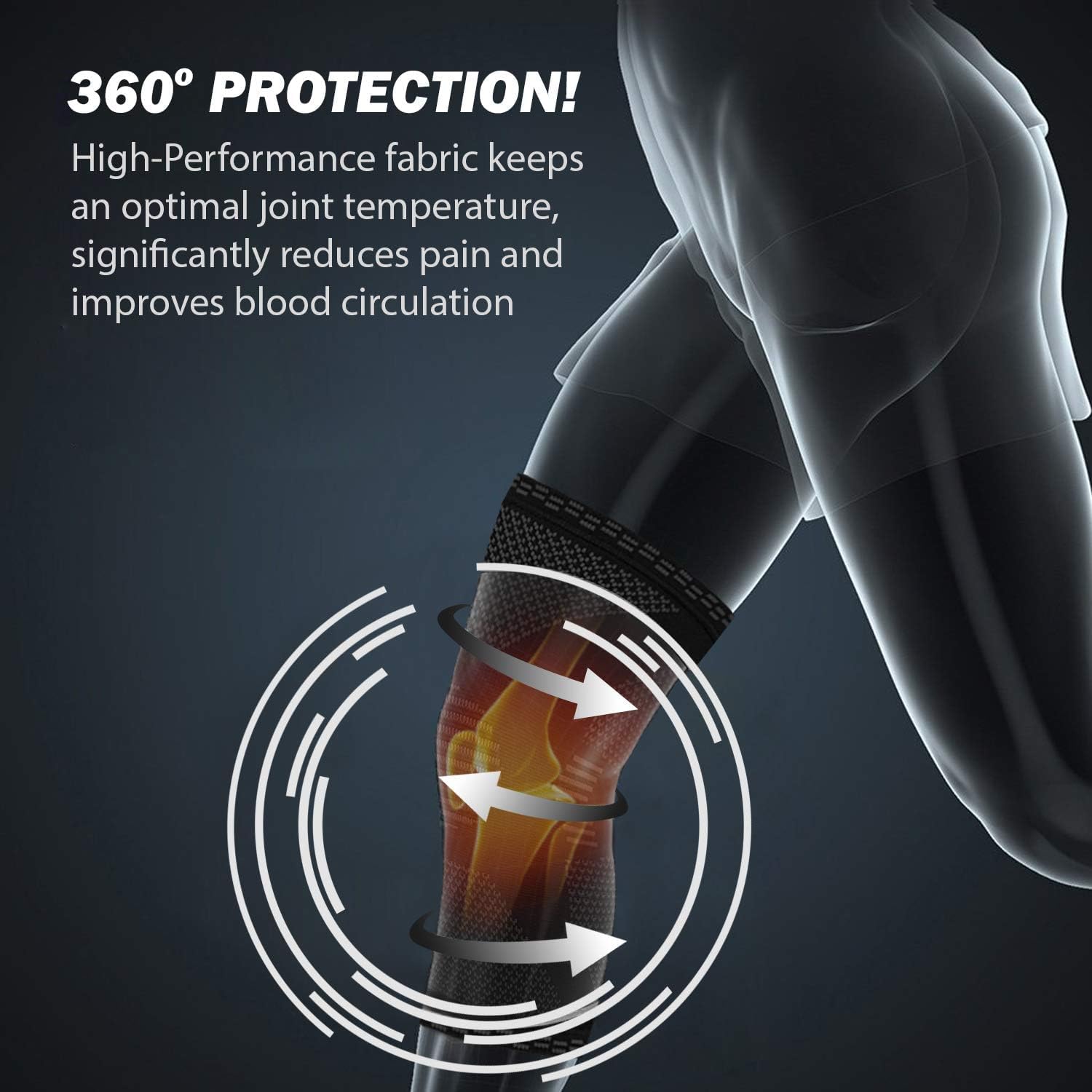 Detalle 2 de POWERLIX Knee Compression Sleeve Large Knee Support