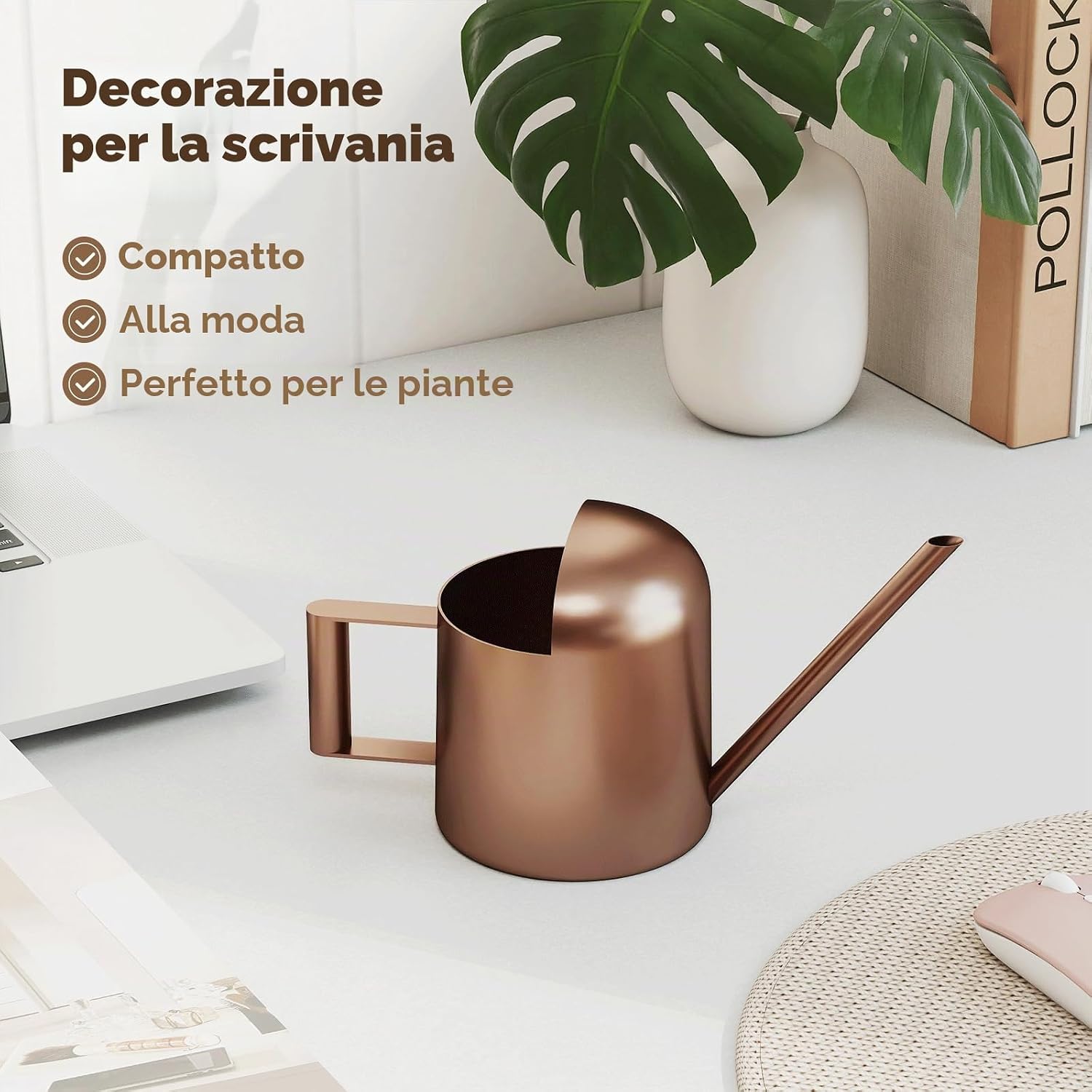 Detalle de Bamworld Annaffiatoio Piccolo in Bronzo per Piante da Interno ed Esterno, 300 ml