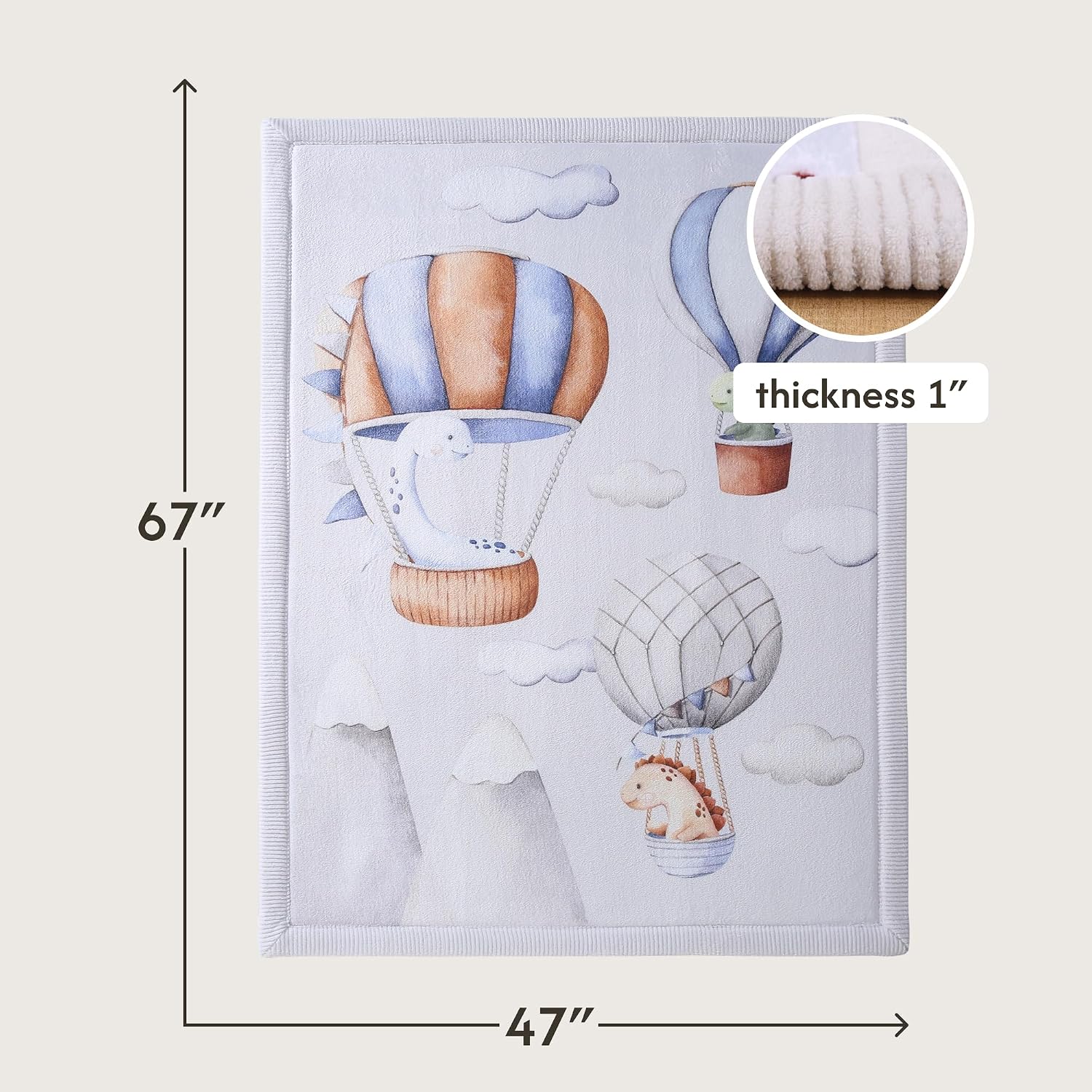 Thumbnail 2 de Hakuna Matte CloudSoft HM-CP-170-120-DB Baby Play Mat, 47 x 67 in, Dinosaur Balloons