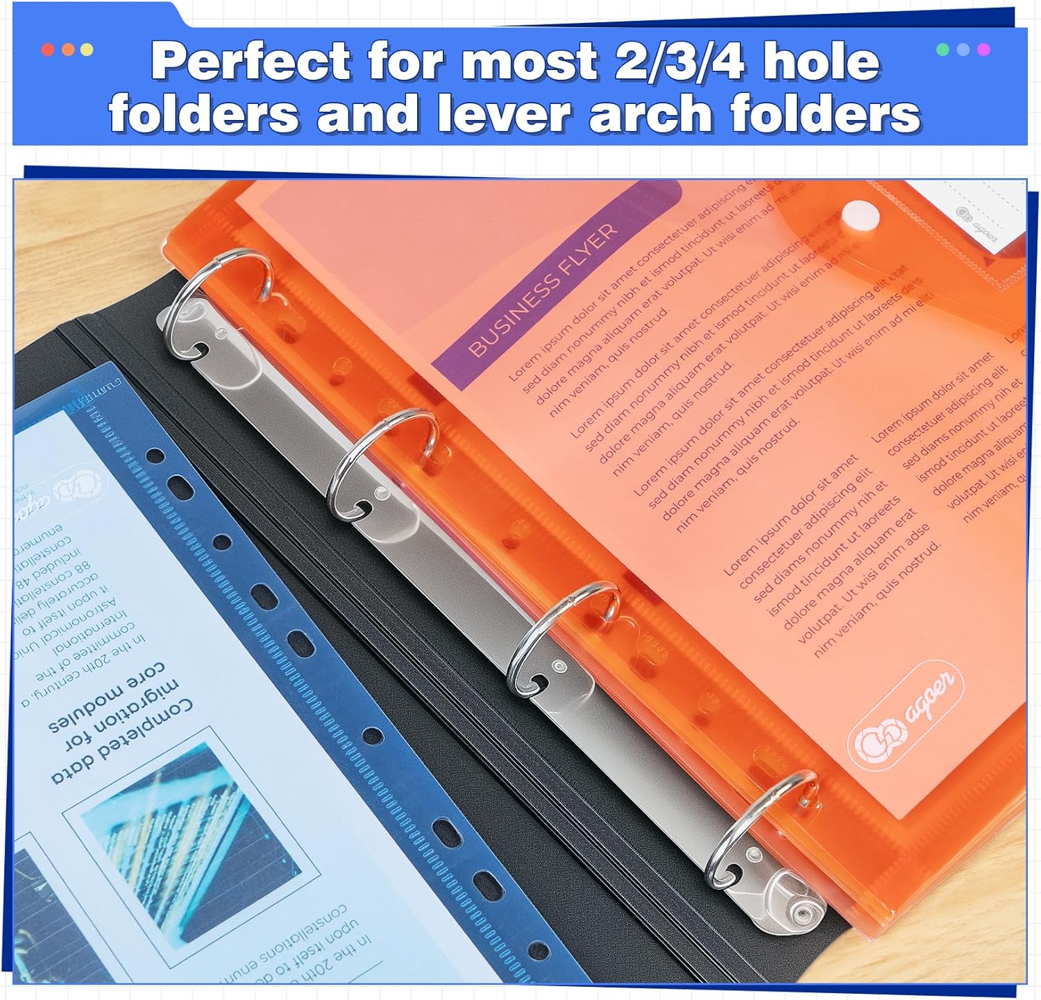 Thumbnail 2 de Agoer Lot de 40 Pochettes A4 📁