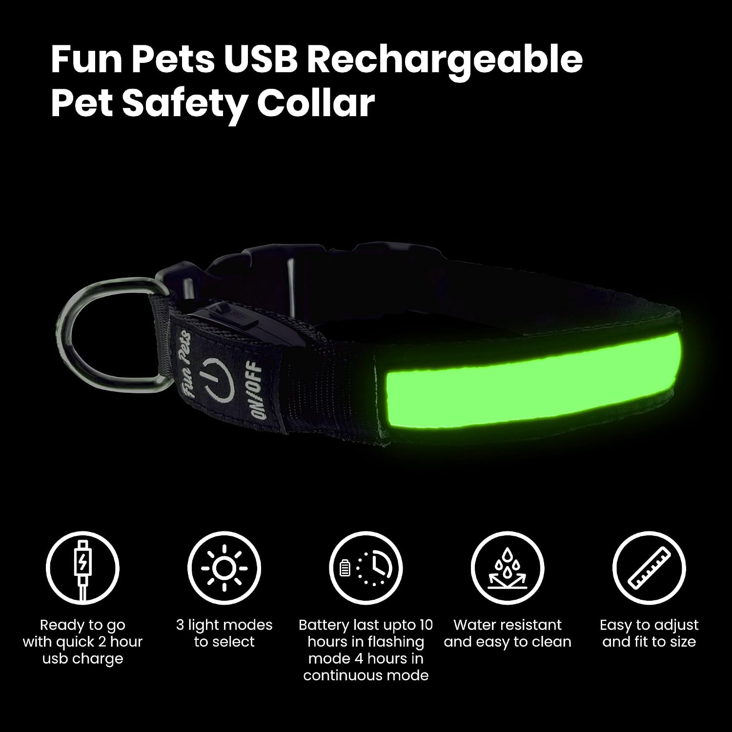 Detalle 2 de Fun Pets LED Dog Collar 50–60cm