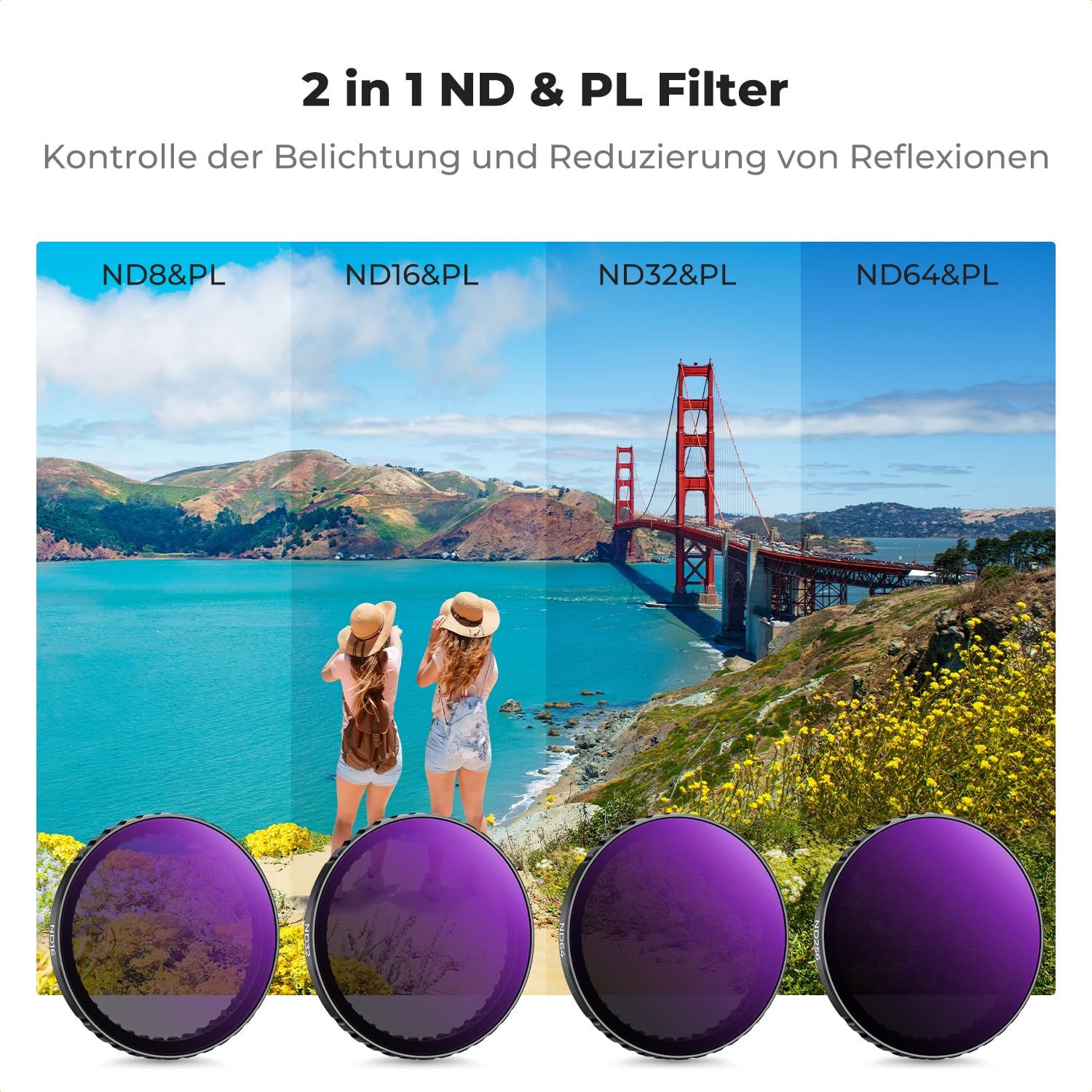 Detalle de K&F CONCEPT ND Filtersets Push-in für Osmo Action 5 Pro