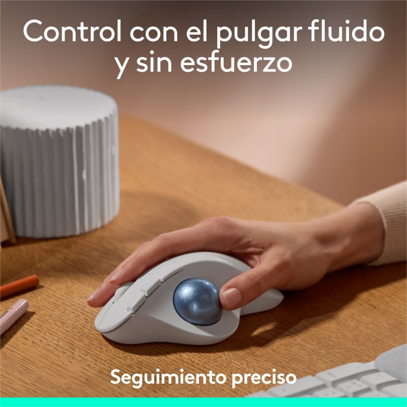 Detalle 2 de Logitech Ergo Series ERGO M575S Ratón Inalámbrico Bluetooth Trackball 2000 DPI Blanco