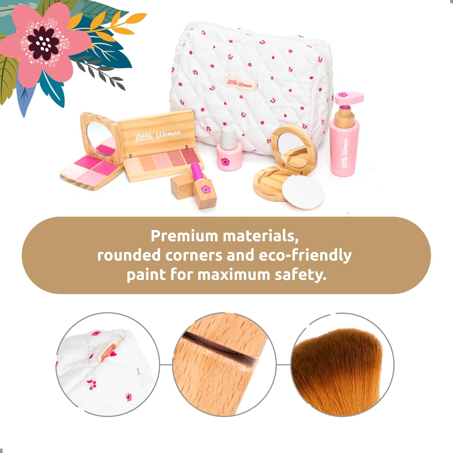 Detalle 2 de UMU® Wooden Pretend Makeup Kit for Toddlers — Realistic Wooden Beauty Set for 3–6 Year Olds