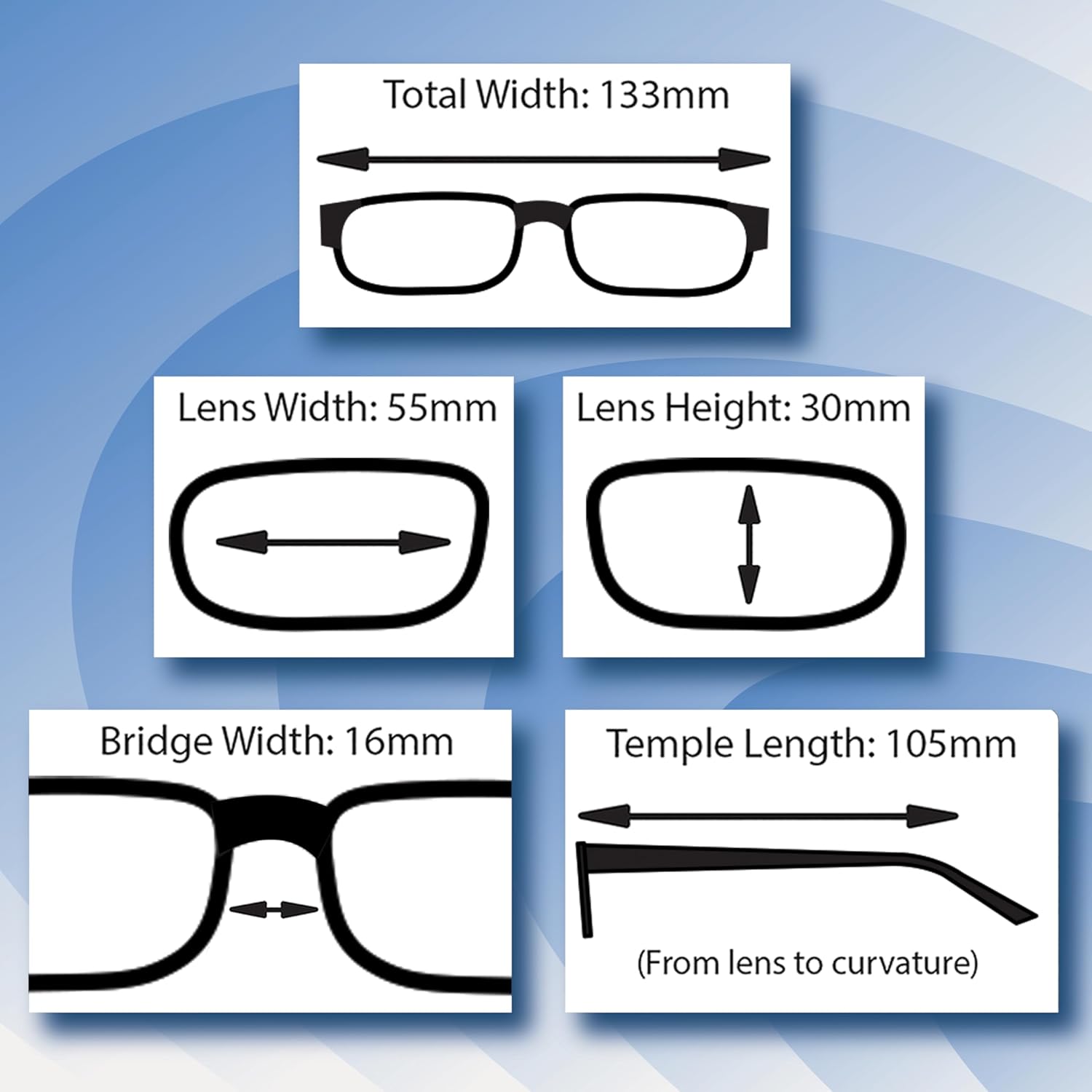 Thumbnail 2 de Boost Eyewear 6 Pack Reading Glasses — Classic Black Rectangular Frames with Spring Hinges ( +2.00 )