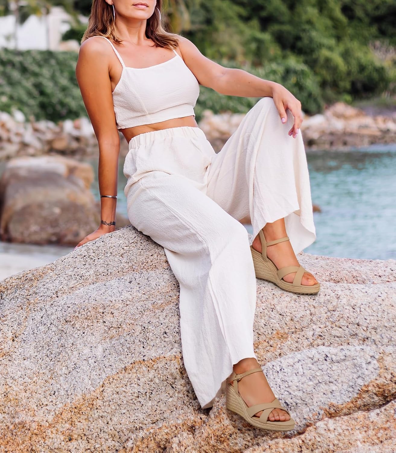 Thumbnail 5 de Ankis Women’s Wedge Sandals – 3.4-Inch Espadrille Heels with Open Toe and Adjustable Anklet