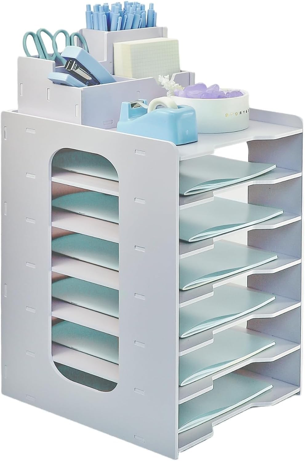 Detalle de Organizador 7 niveles A4 con portalápices
