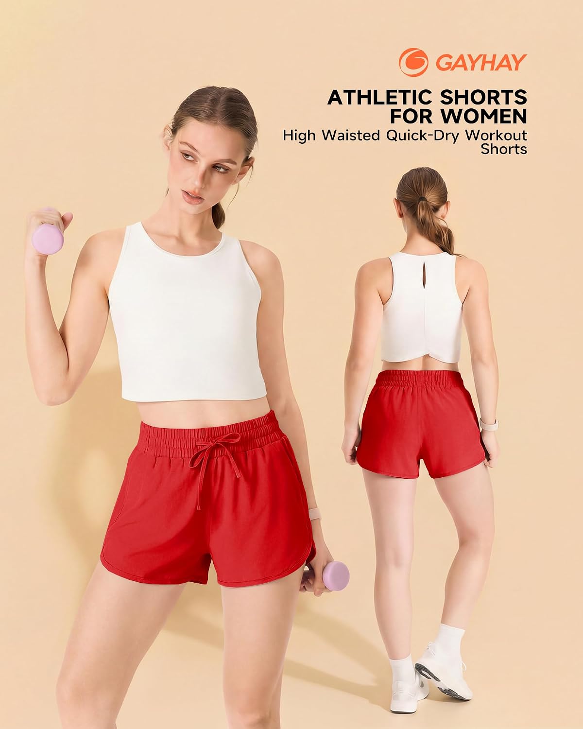 Detalle de GAYHAY Women's Running Shorts Polyester