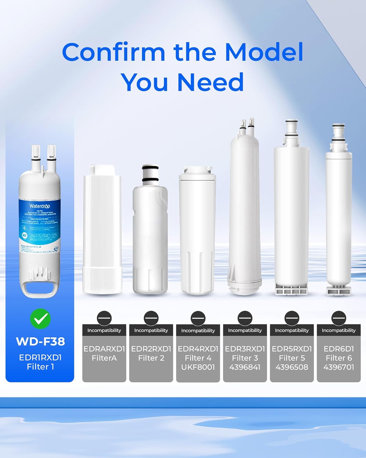 Thumbnail 2 de Waterdrop Refrigerator Water Filter, 3-Pack