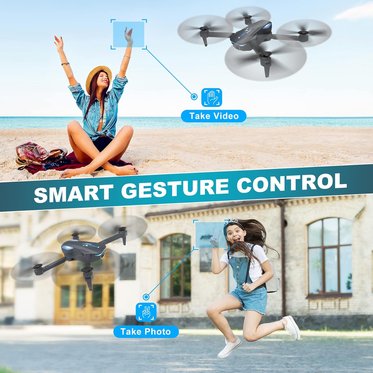 Detalle 2 de Foldable 1080P Camera Drone with 2 Batteries