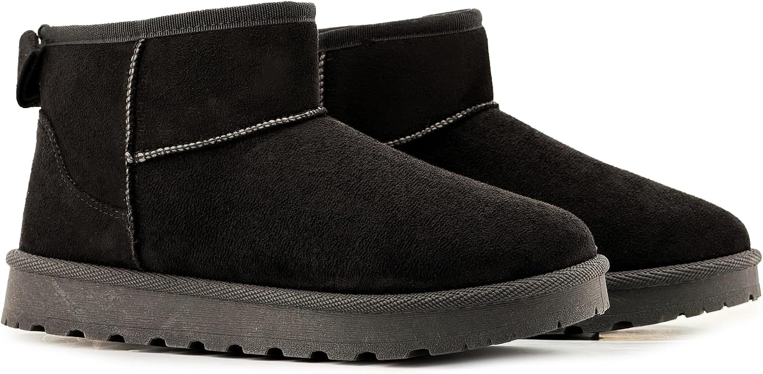 Detalle de JOMIX dameswinterlaarzen met imitatiebont, suède-look en antislipzool