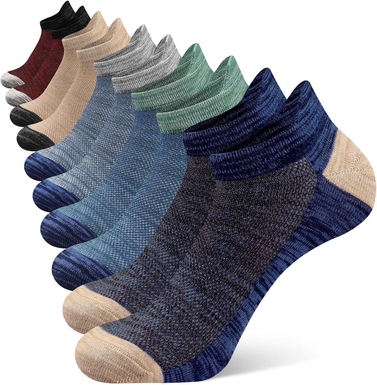 Thumbnail 6 de CLOSEMATE Mens Ankle Trainer Socks – 5 Pairs, Non-Slip, 85% Cotton