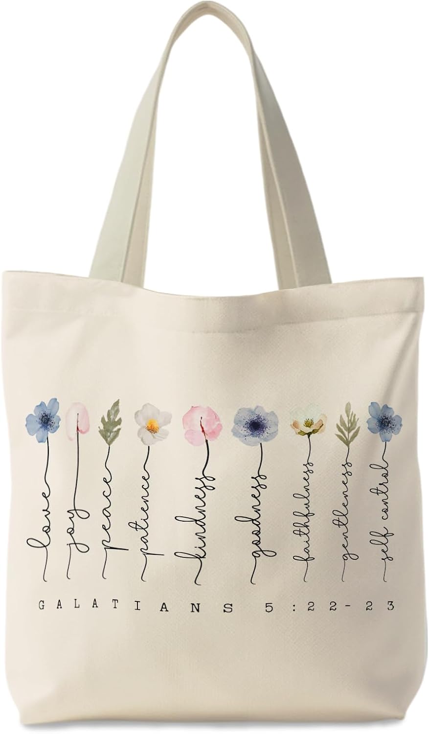 Thumbnail 6 de Supwhd Women’s Christian Bible Tote Bag — Reusable Canvas Bible Bag with Pocket & Long Handles