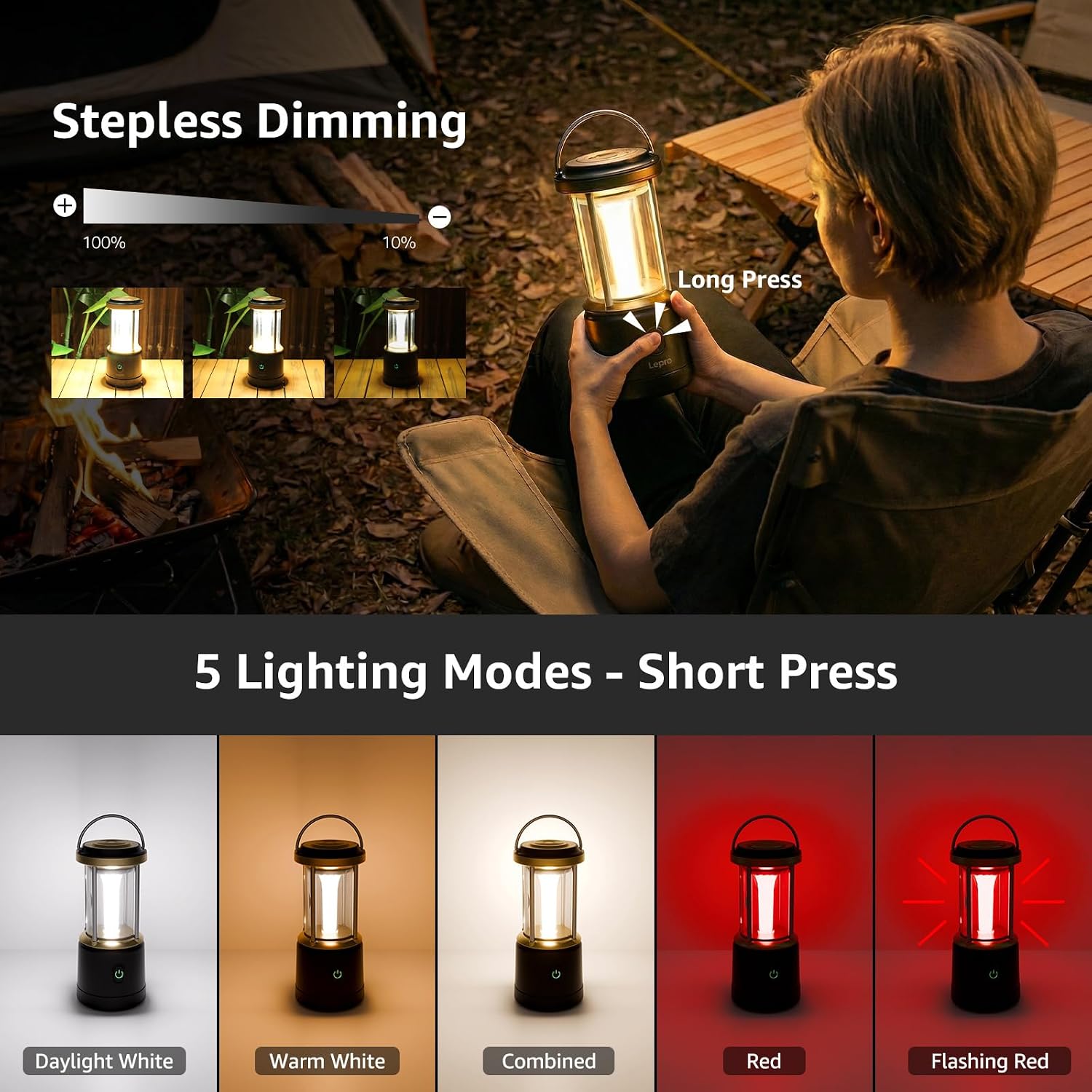 Detalle 2 de Lepro Camping Lantern 1100 Lumen
