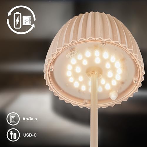 Thumbnail 11 de BRILONER RIFFLE: lámpara de mesa recargable y sin cable con borde luminoso, IP44 y regulador táctil