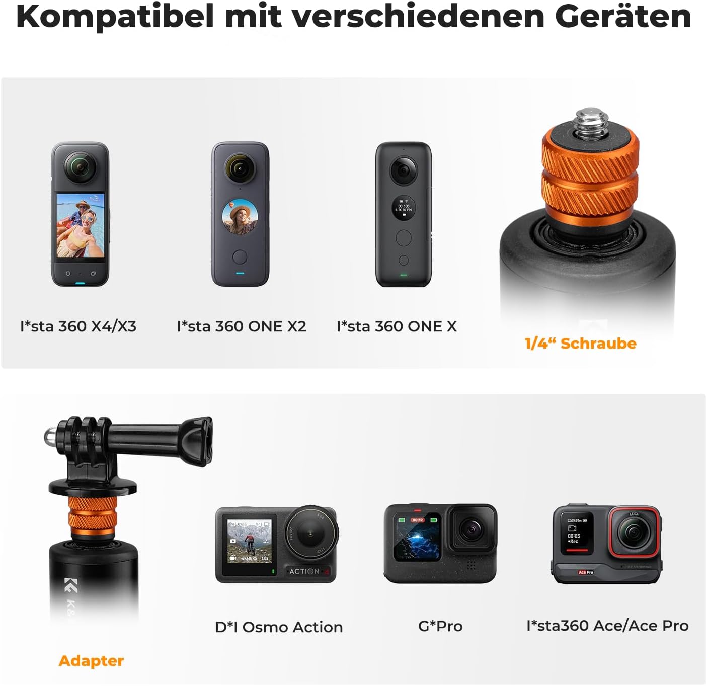 Thumbnail 2 de K&F CONCEPT MS21 Selfie Stick Stativ 120 cm