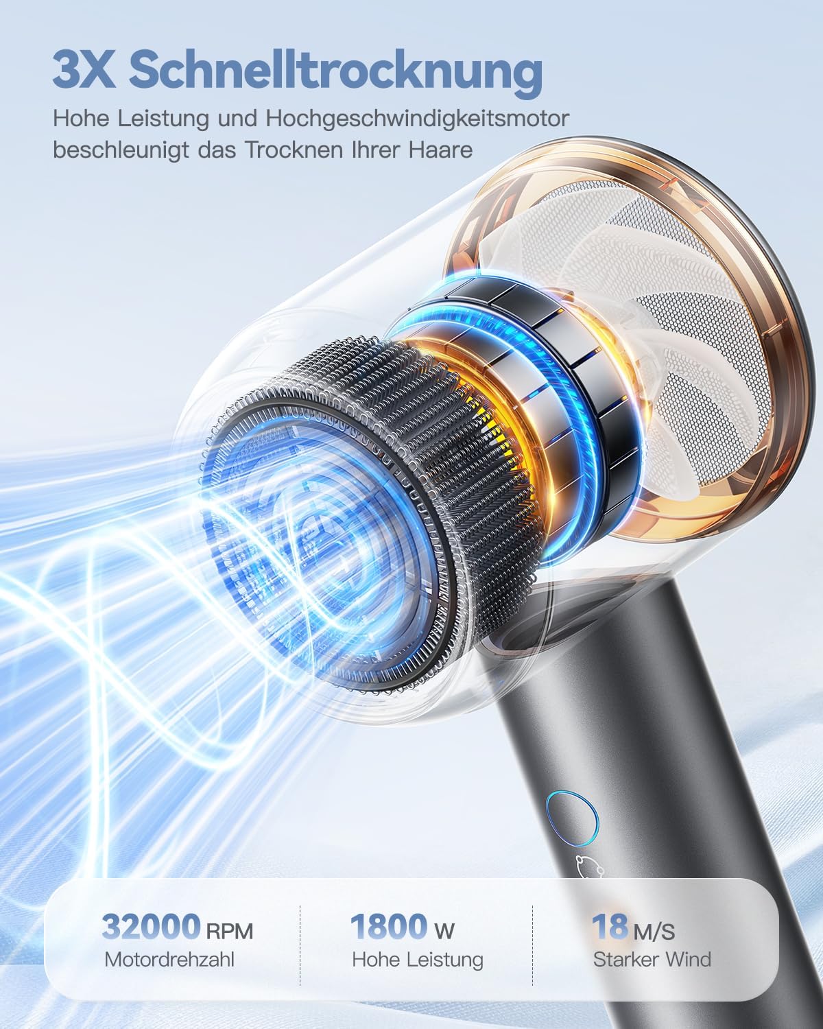 Thumbnail 2 de DEWILY Ionen Föhn 1800W Diffusor