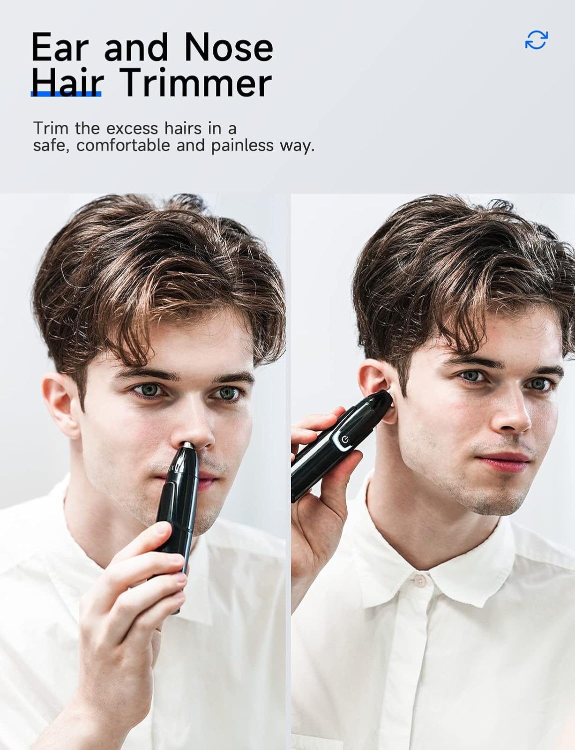 Detalle de ZORAMI Rechargeable Ear and Nose Hair Trimmer - 2026 Professional Painless Eyebrow & Facial Hair Trimmer