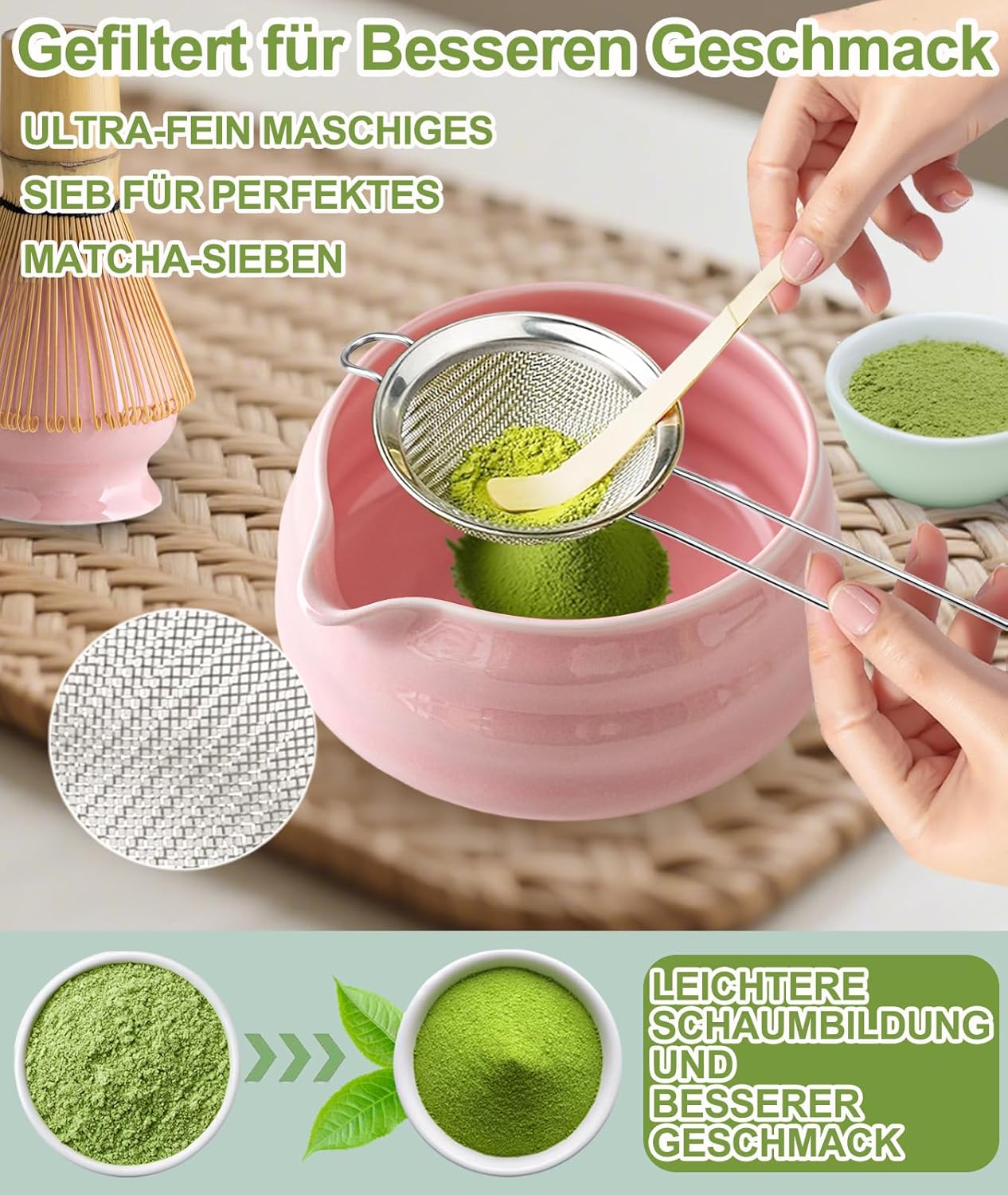 Thumbnail 2 de JBER Matcha Besen Set Rosa 7-teilig