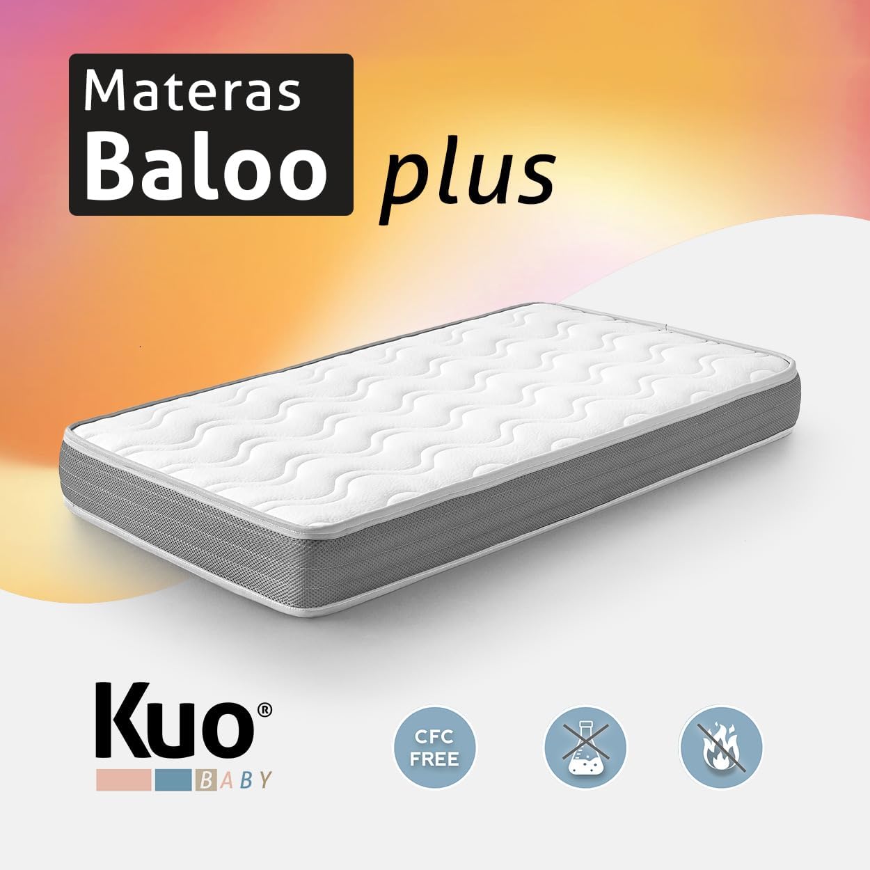 Detalle 2 de KUO Baby Baloo Plus: Materasso per Culla a 2 Fasi con Memory Foam – 115 x 55 cm
