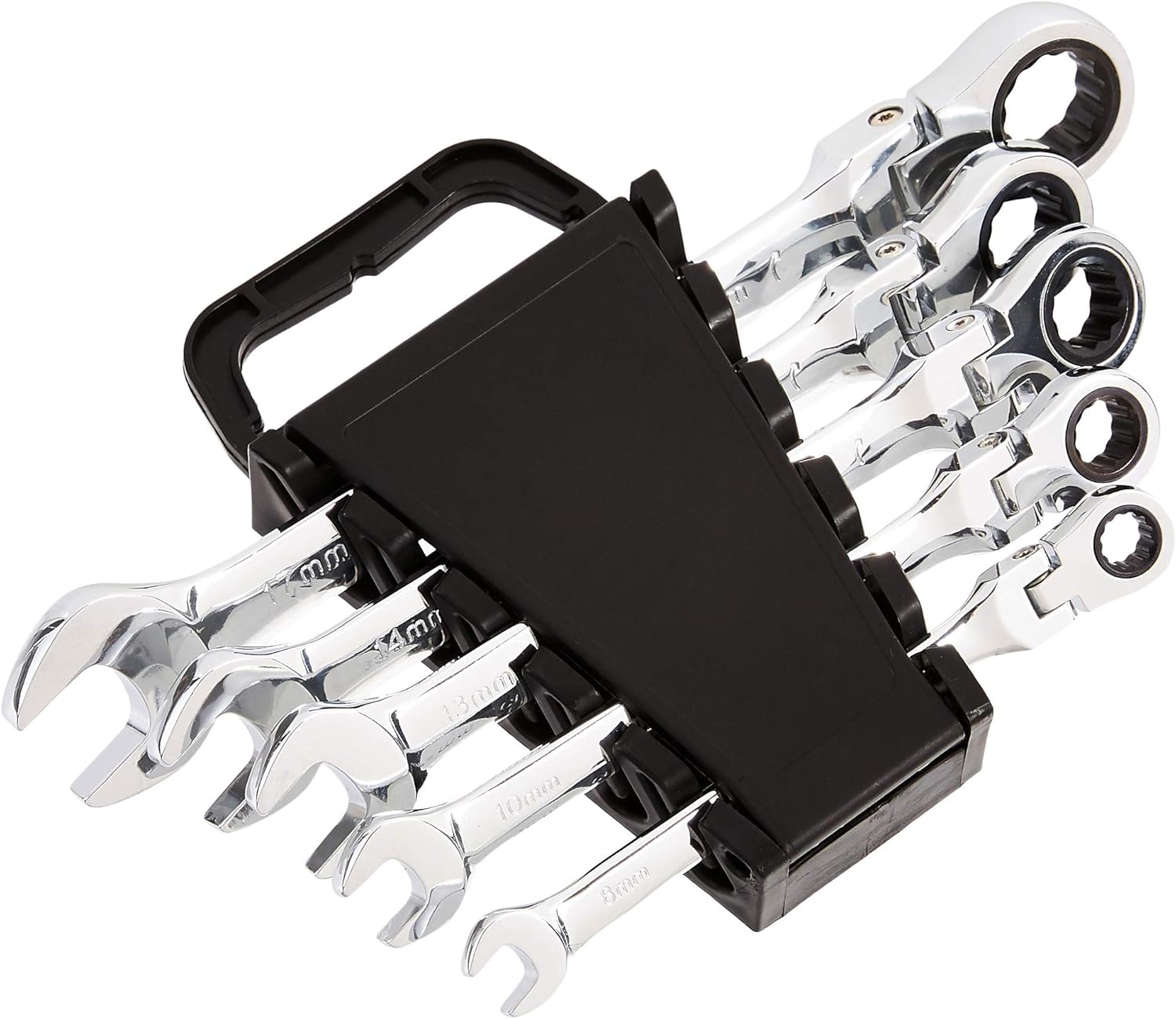 Thumbnail 6 de Amazon Basics Ratcheting Wrench Spanner Set (7‑Piece, 8–17 mm) in Chrome Vanadium