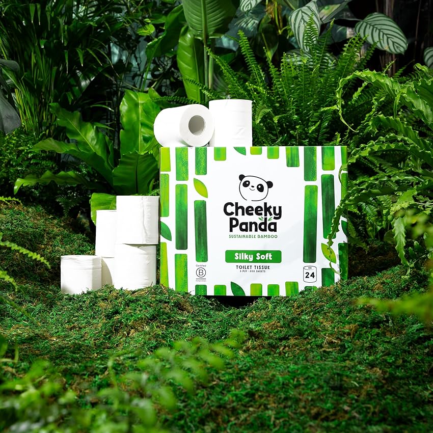 Detalle de The Cheeky Panda 3 capas 24 rollos, 200 hojas