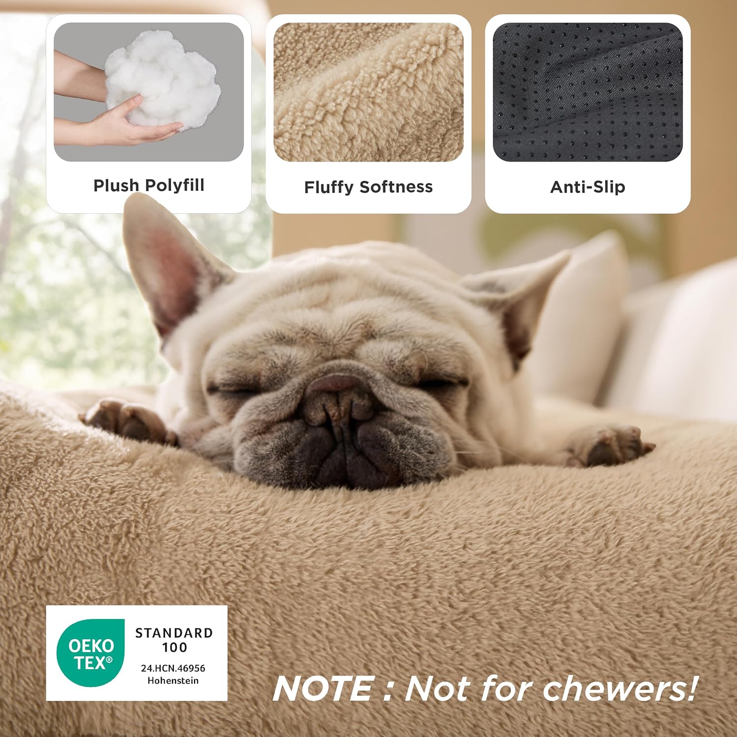 Detalle de Bedsure Dog Crate Bed Large — Calming, Washable Mattress with Anti-Slip Bottom for Large Pets