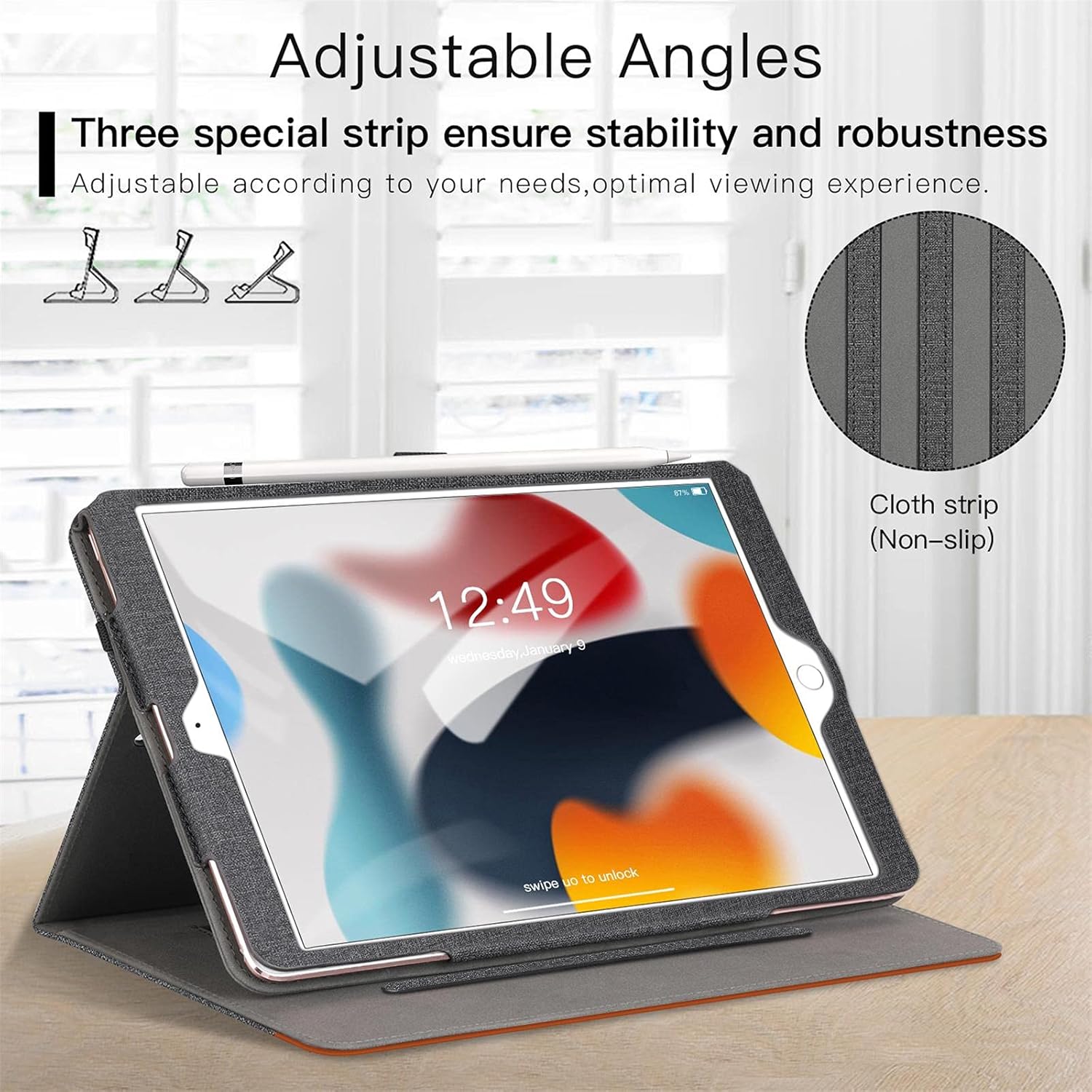 Detalle de ZtotopCases iPad 10.2-inch 2021 leather folio case