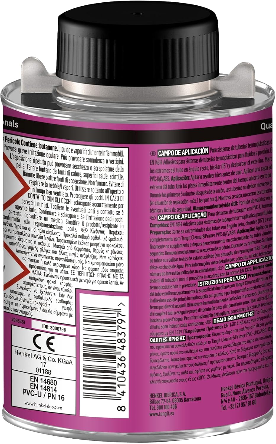 Detalle 2 de Tangit PVC-U Plus THF Free 250g colla per PVC